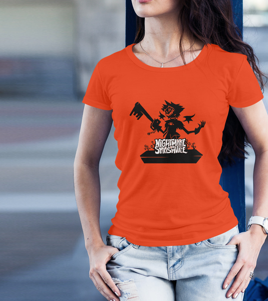 Nightmare On Smashville Halloween Scarecrow Image T-Shirt