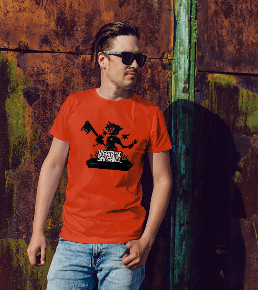 Nightmare On Smashville Halloween Scarecrow Image T-Shirt