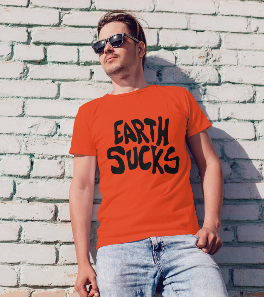 Kea Earth Sucks Earth Sucks Black Text T-Shirt