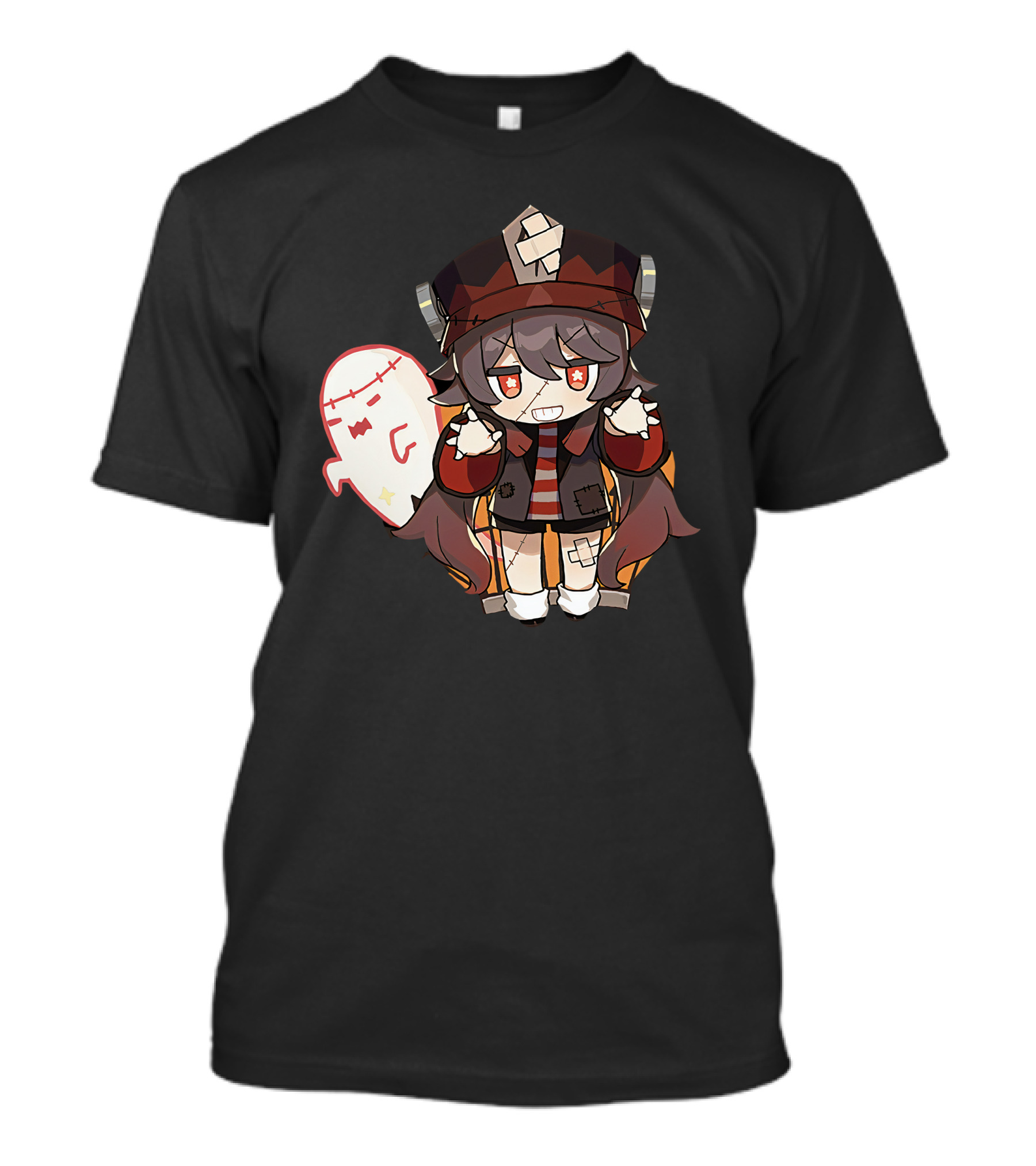 Happy Halloween Genshin Impact Hutao Cute Ghost Character T-Shirt