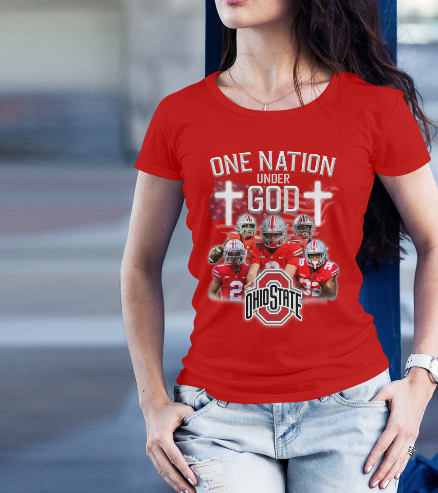 Ohio State Buckeyes One Nation Under God Football T-Shirt