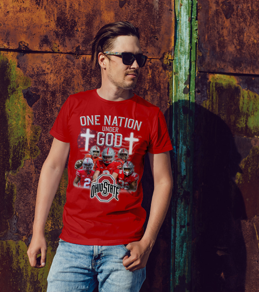 Ohio State Buckeyes One Nation Under God Football T-Shirt