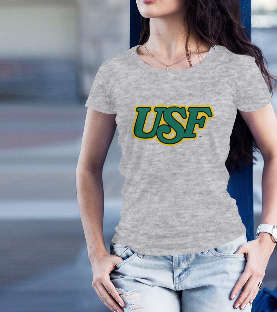 Homefield Apparel Store USF Vintage 1980s USF Logo Gray T-Shirt