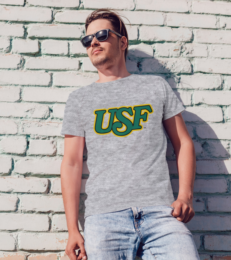 Homefield Apparel Store USF Vintage 1980s USF Logo Gray T-Shirt