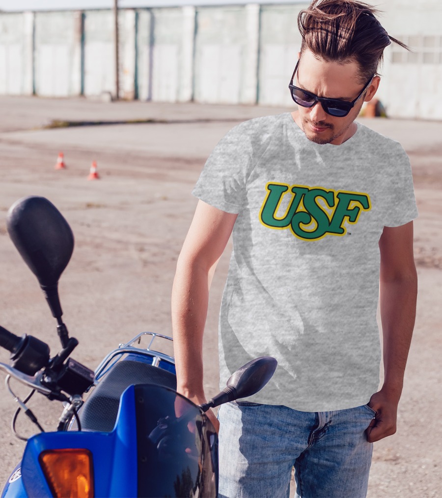Homefield Apparel Store USF Vintage 1980s USF Logo Gray T-Shirt