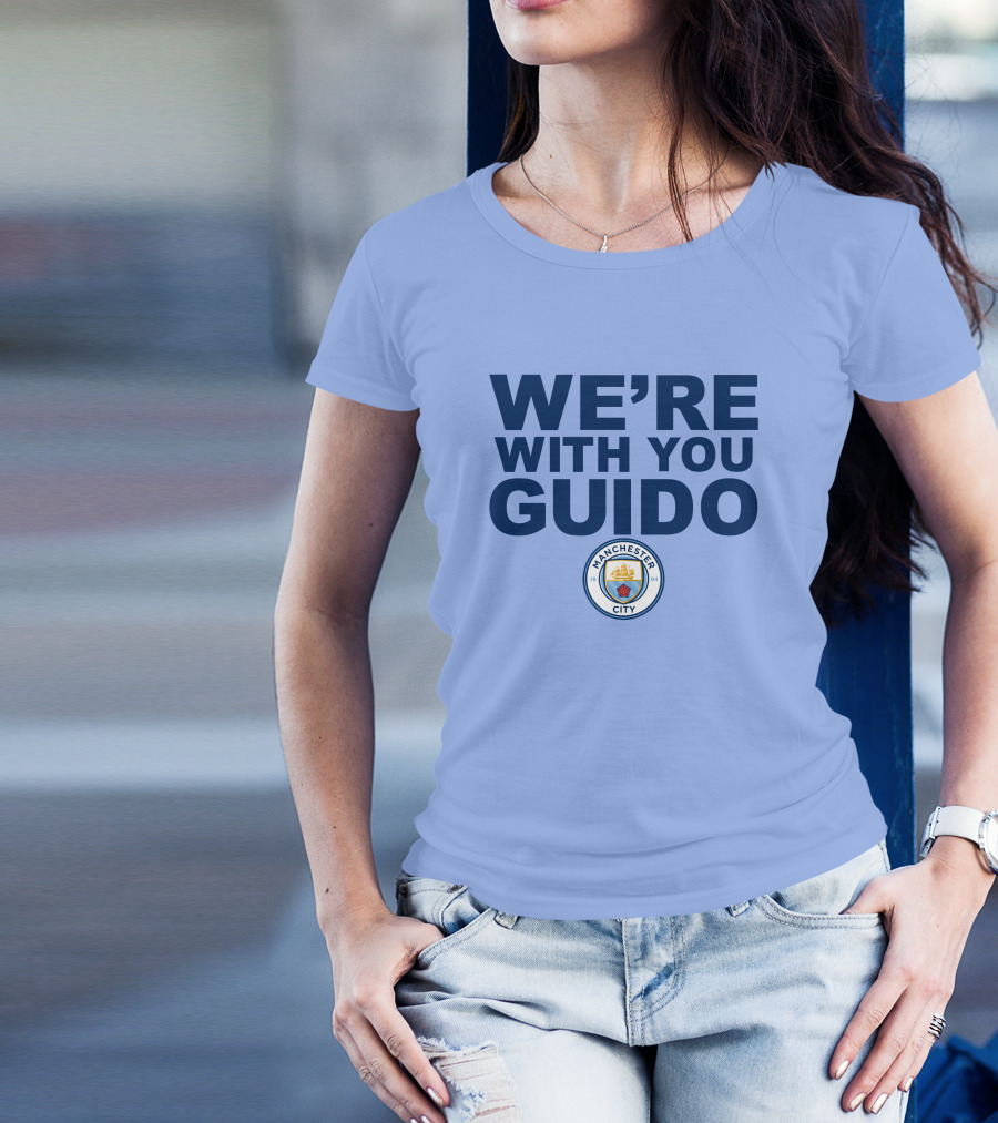 Manchester City We're With You Guido Support Belgian Fan Pep Guardiola Simon Bajkowski T-Shirt