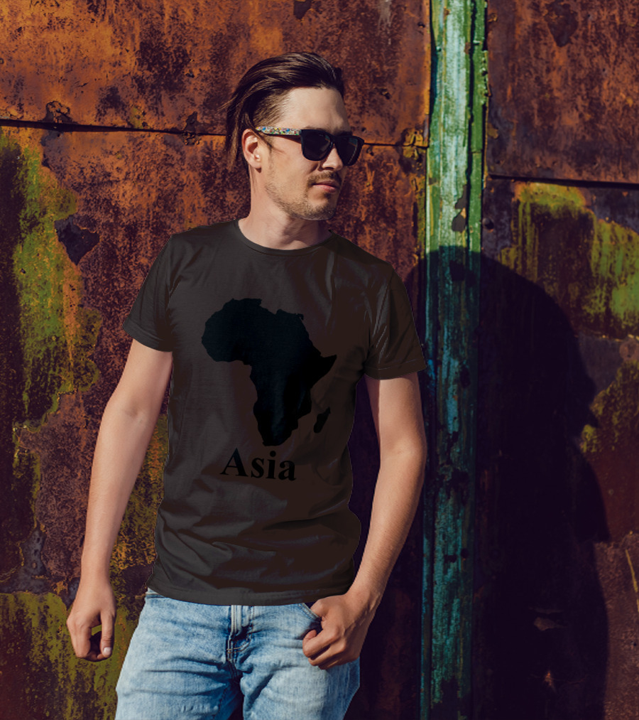 Terrible Maps Asia Map Silhouette Joke T-Shirt