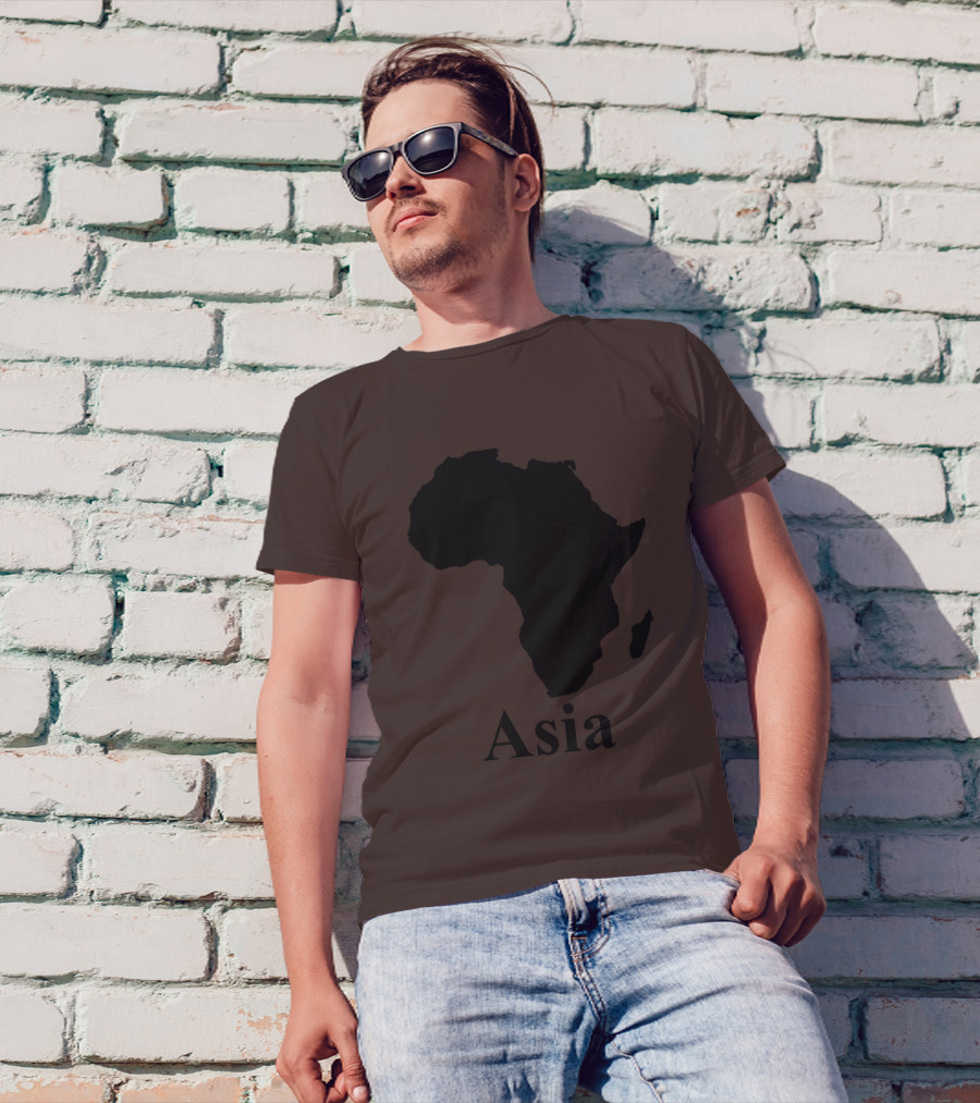 Terrible Maps Asia Map Silhouette Joke T-Shirt