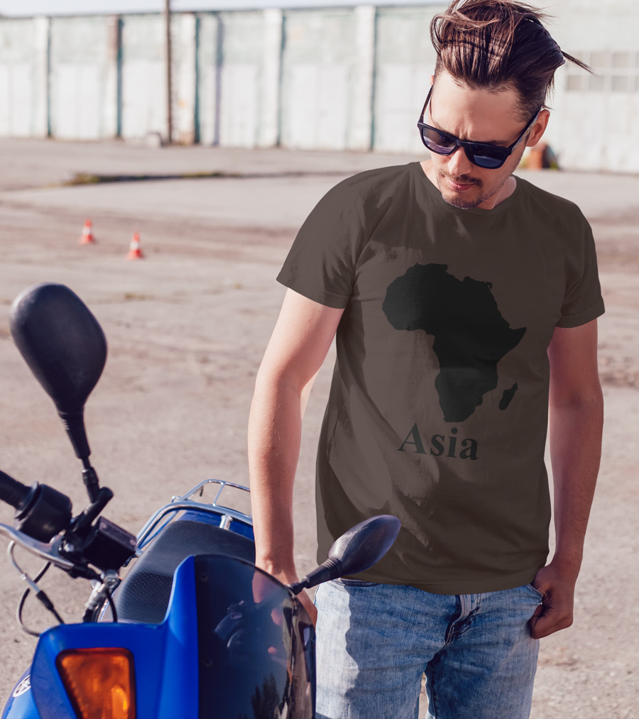 Terrible Maps Asia Map Silhouette Joke T-Shirt