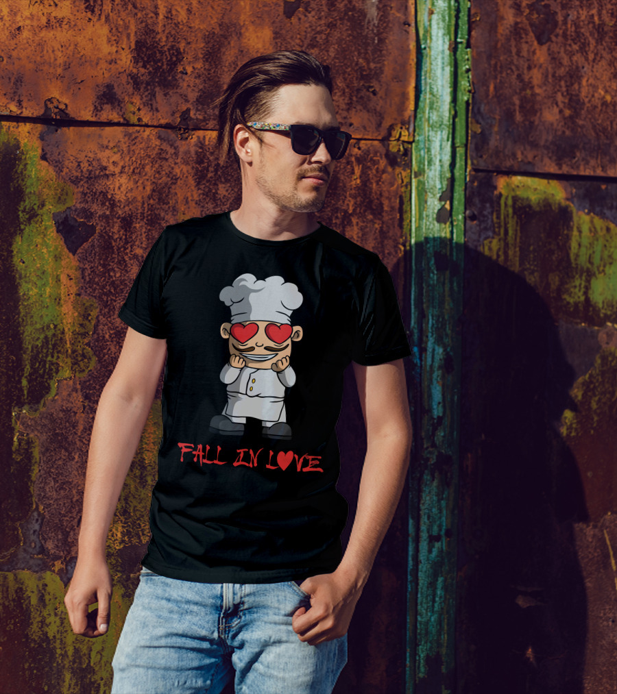 FALL IN LOVE Chef With Heart Eyes T-Shirt