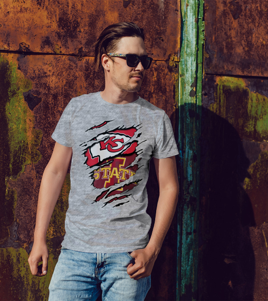 Kansas City Chiefs Iowa State Cyclones Torn T-Shirt