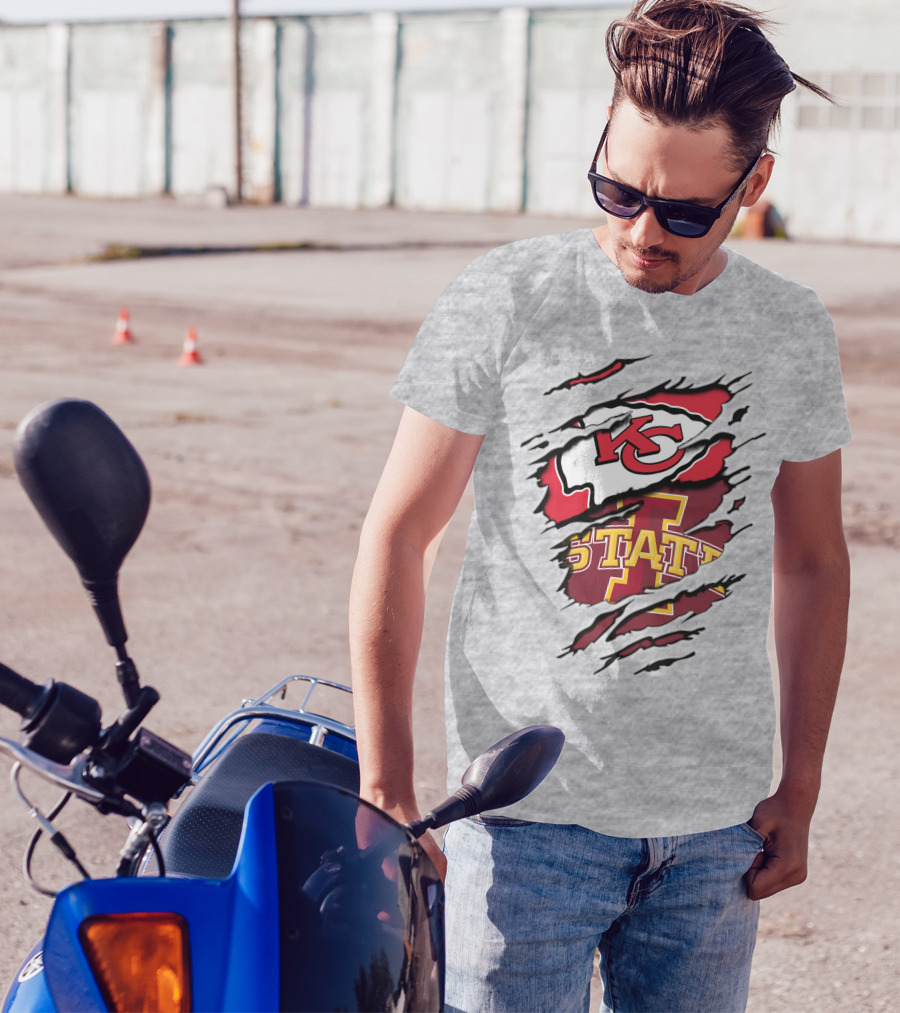 Kansas City Chiefs Iowa State Cyclones Torn T-Shirt