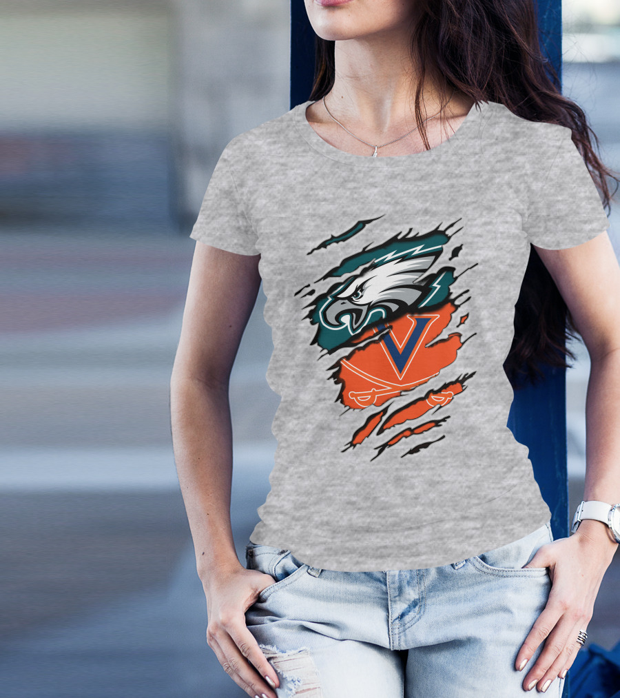 Eagles And Cavaliers Fan Crossover Torn Legacy T-Shirt
