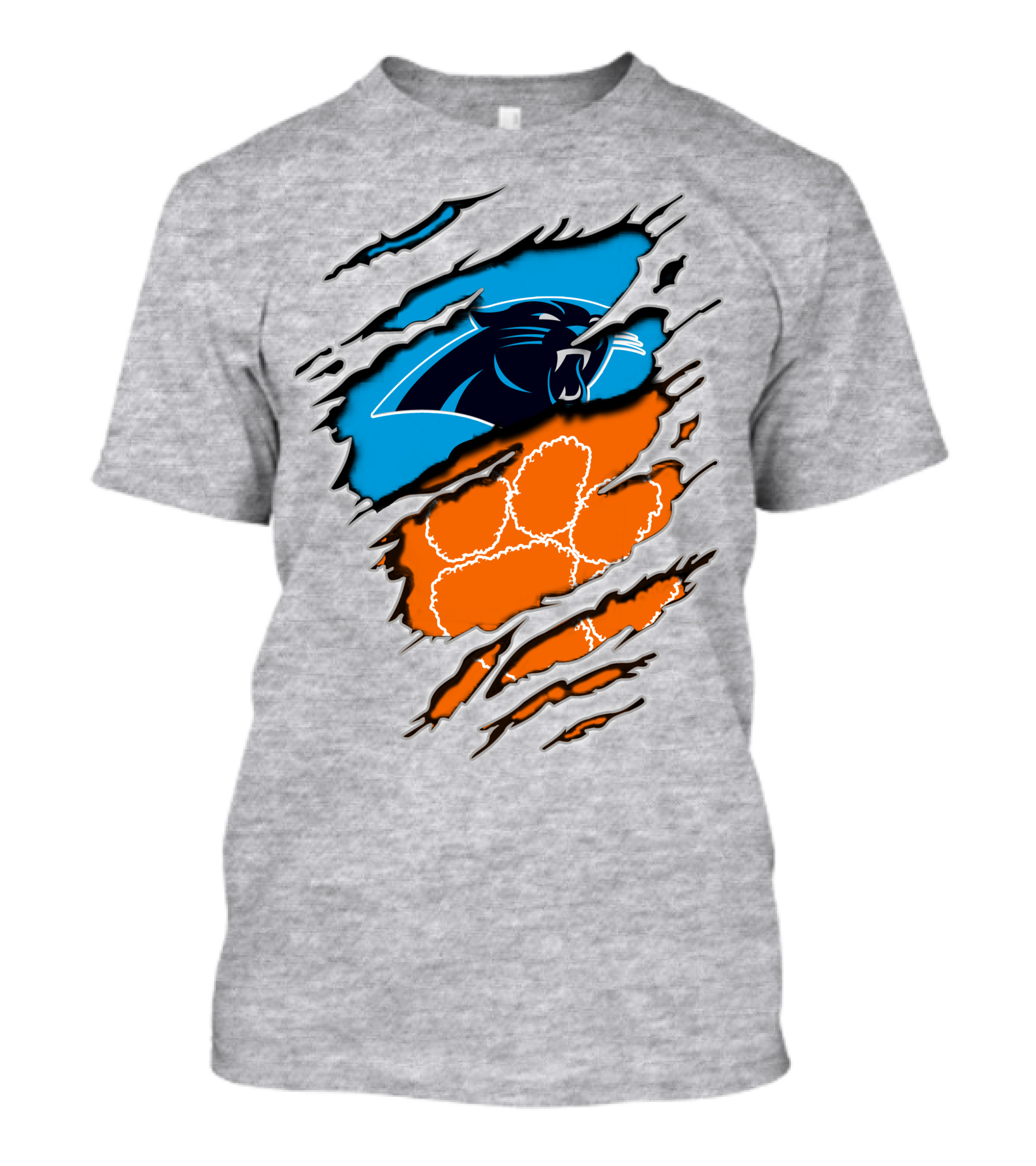 Carolina Panthers Clemson Tigers Paw Scratch T-Shirt
