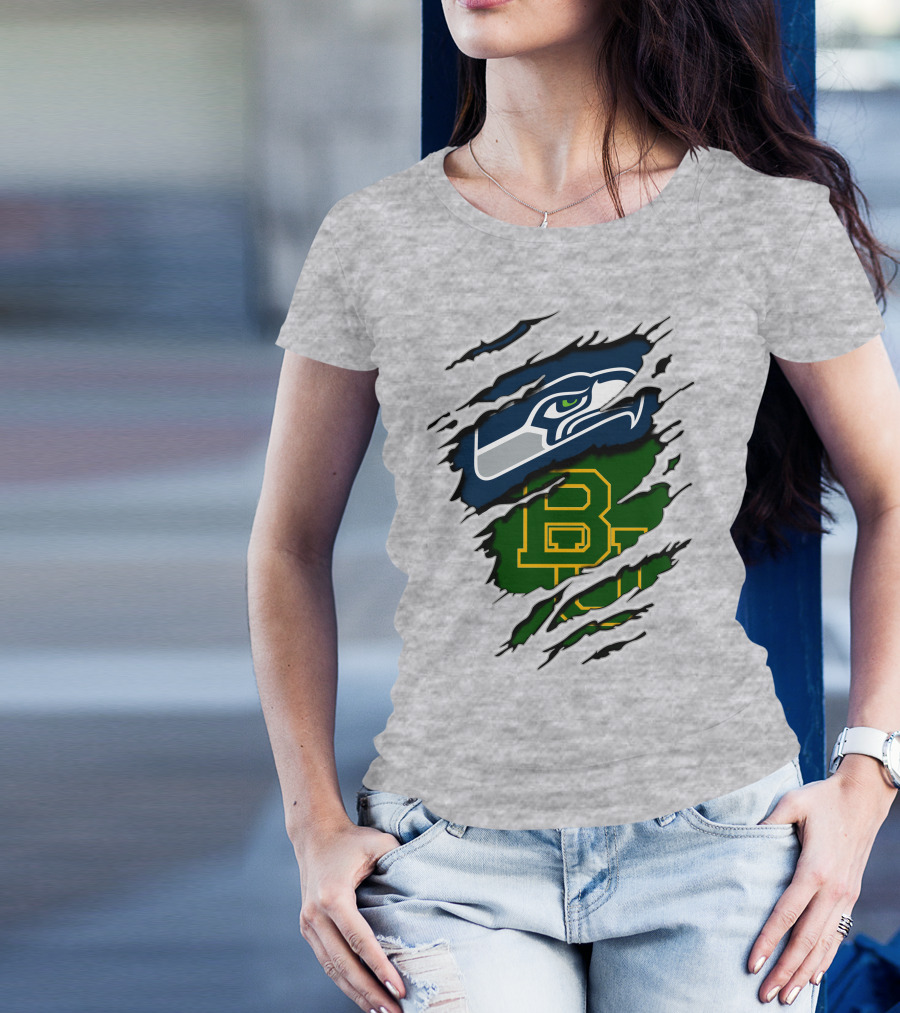 Seattle Seahawks Baylor Bears Fan Mashup T-Shirt
