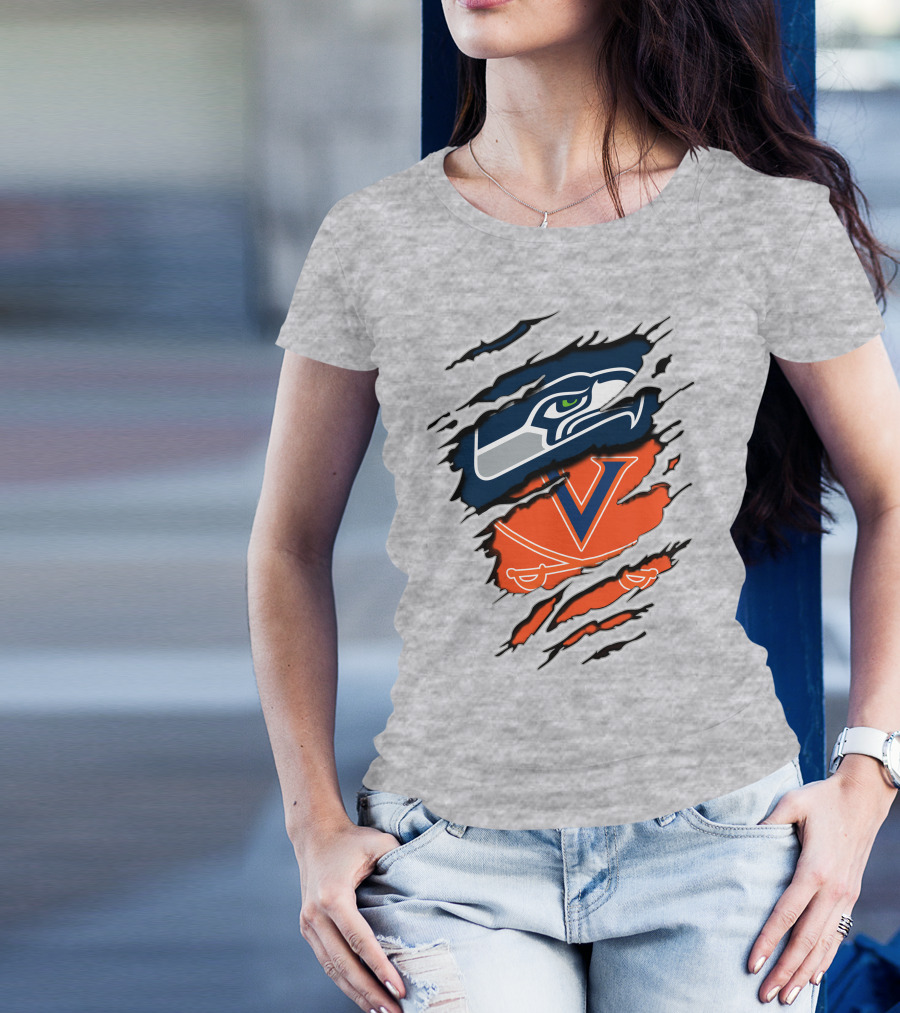 Seattle Seahawks Virginia Cavaliers Claw T-Shirt