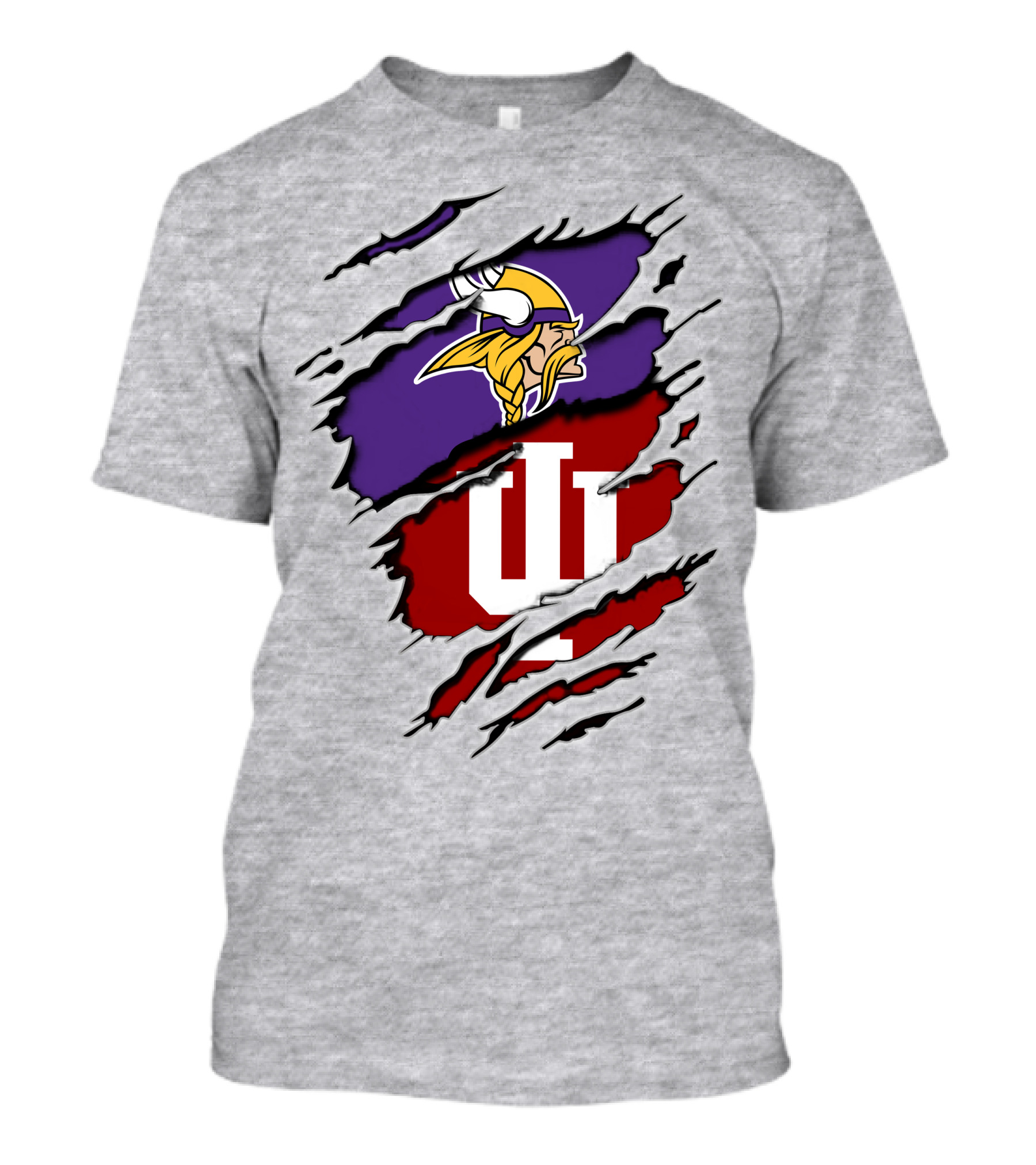 Vikings Indiana Hoosiers Torn Logo Mashup T-Shirt