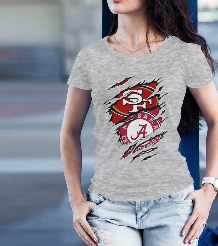 San Francisco 49ers Alabama Crimson Tide Fan Crossover T-Shirt