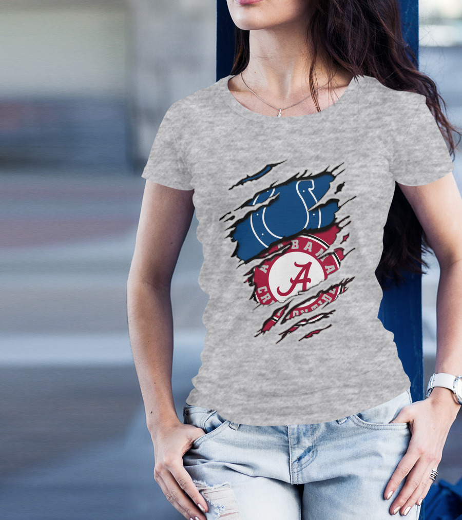 Indianapolis Colts Alabama Crimson Tide Collaboration Fan Gear T-Shirt