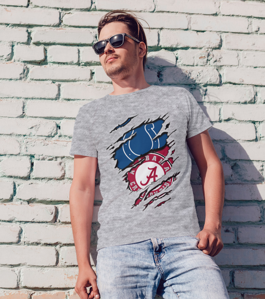 Indianapolis Colts Alabama Crimson Tide Collaboration Fan Gear T-Shirt