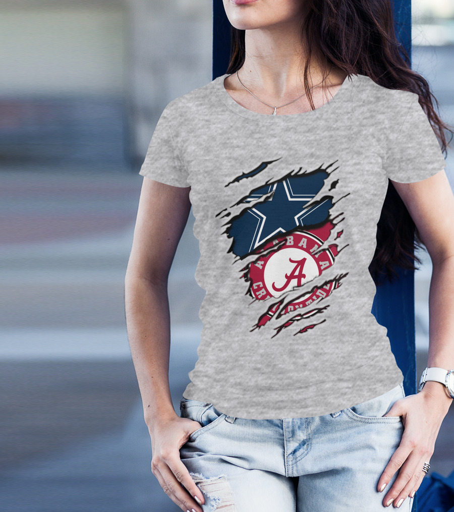 Alabama Crimson Tide Dallas Cowboys Fan Crossover T-Shirt