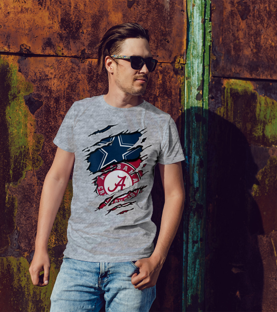 Alabama Crimson Tide Dallas Cowboys Fan Crossover T-Shirt