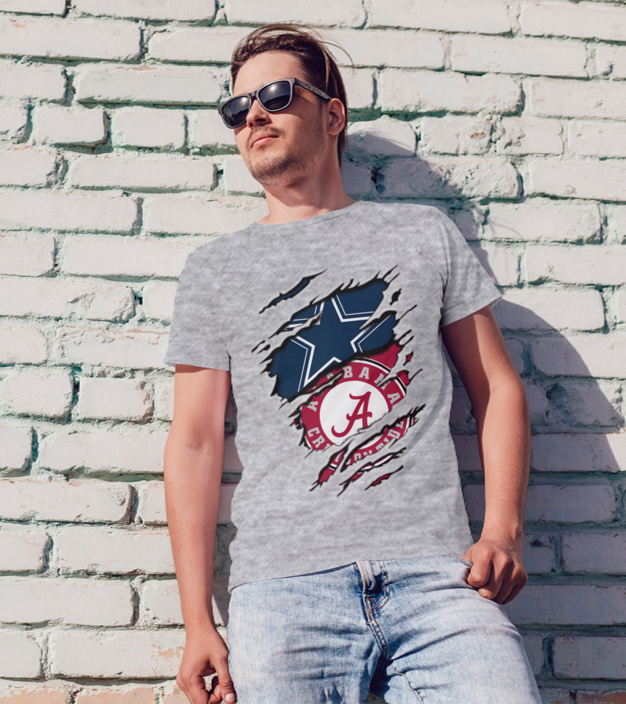 Alabama Crimson Tide Dallas Cowboys Fan Crossover T-Shirt