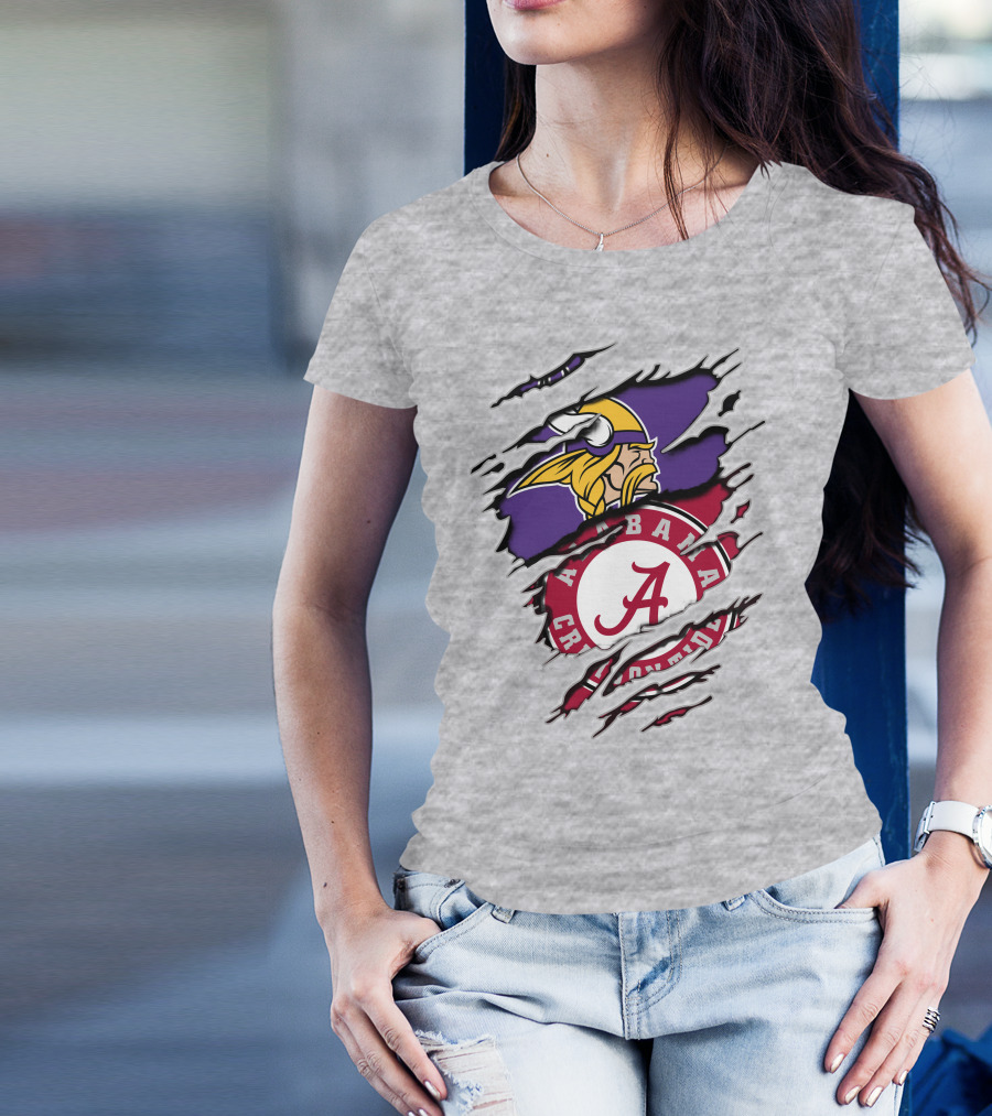 Alabama Crimson Tide Minnesota Vikings Crossover T-Shirt