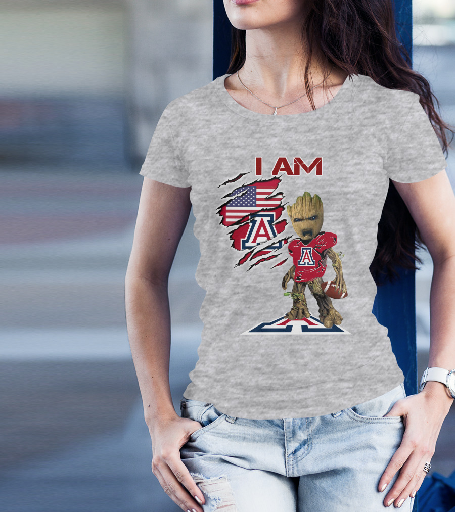 I AM Arizona Baby Groot American Football Star T-Shirt