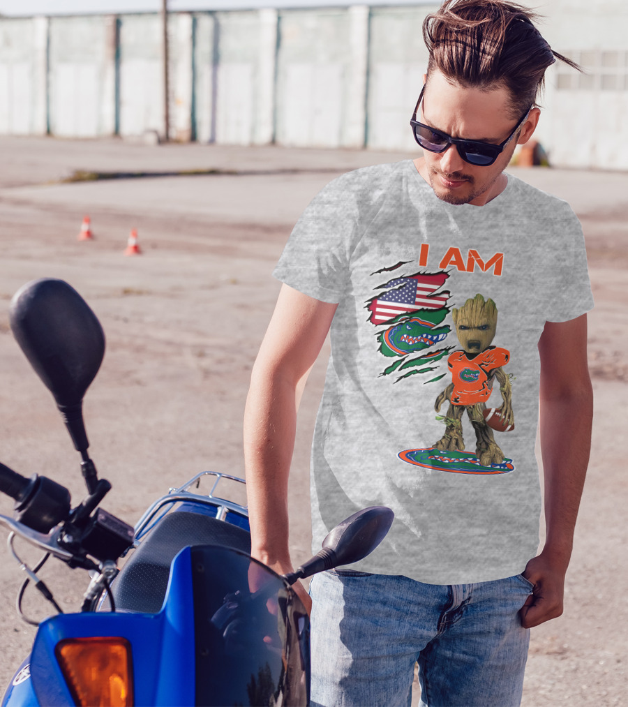 I AM Groot Florida Gators USA Flag Football T-Shirt