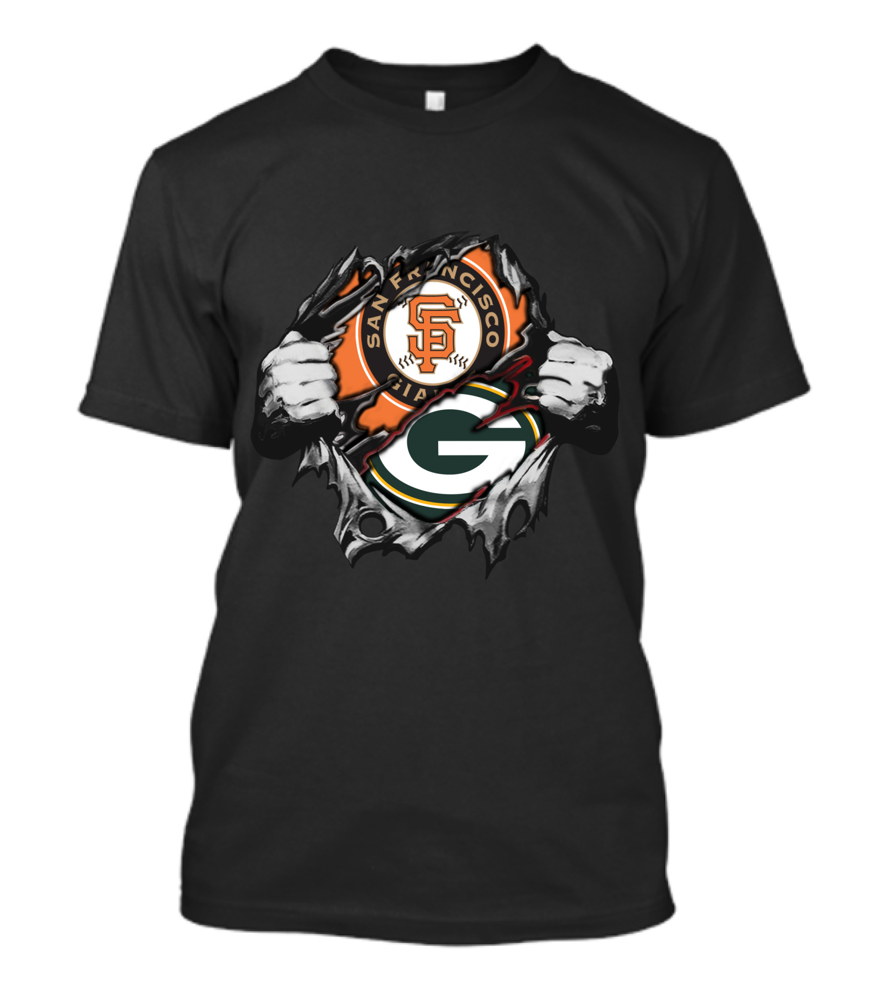 San Francisco Giants Green Bay Packers Logo Collision T-Shirt