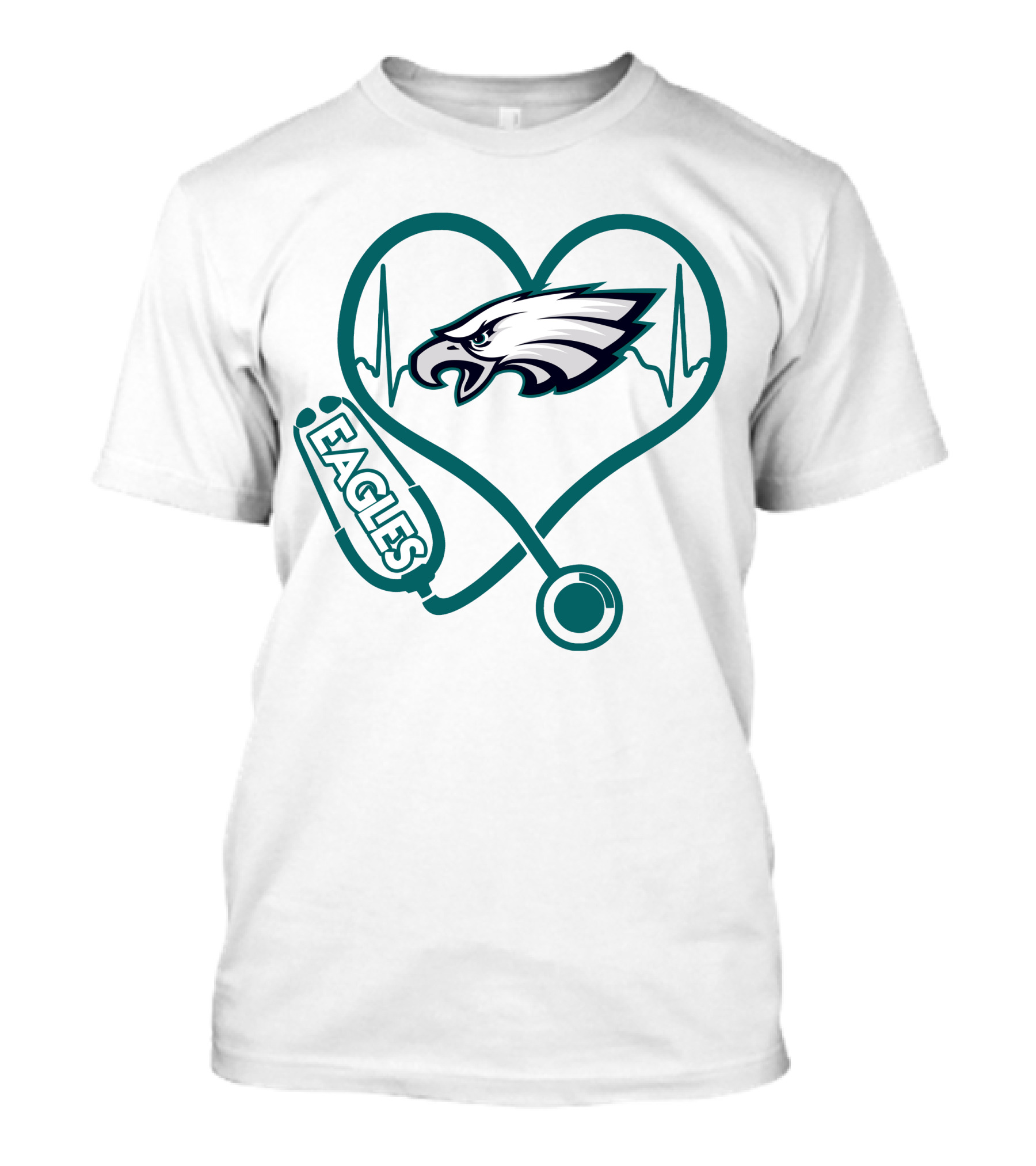 Philadelphia Eagles Stethoscope Heart Nurse Love T-Shirt
