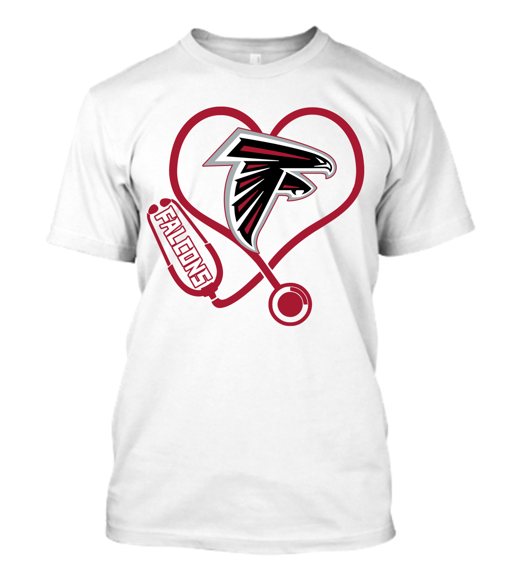 Atlanta Falcons Nurse Heart Stethoscope Love T-Shirt
