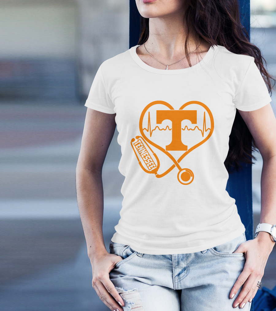 Tennessee Volunteers Nurse Heartbeat Stethoscope T-Shirt