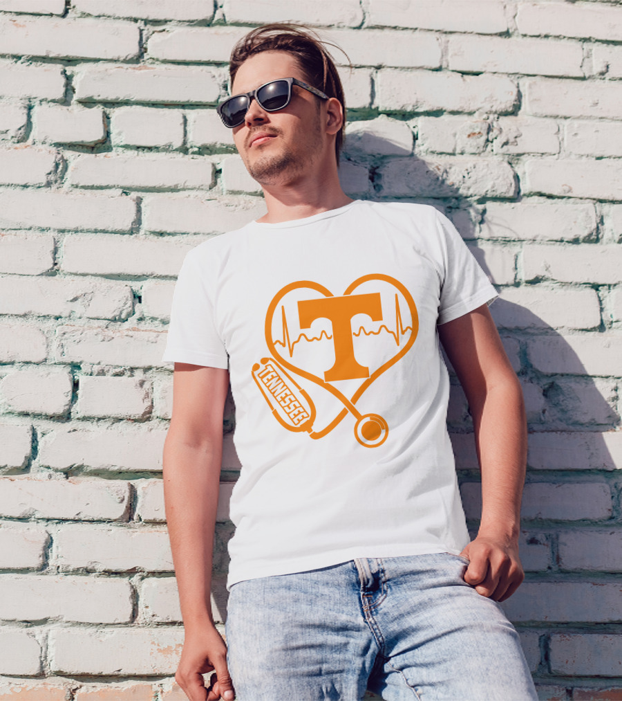 Tennessee Volunteers Nurse Heartbeat Stethoscope T-Shirt