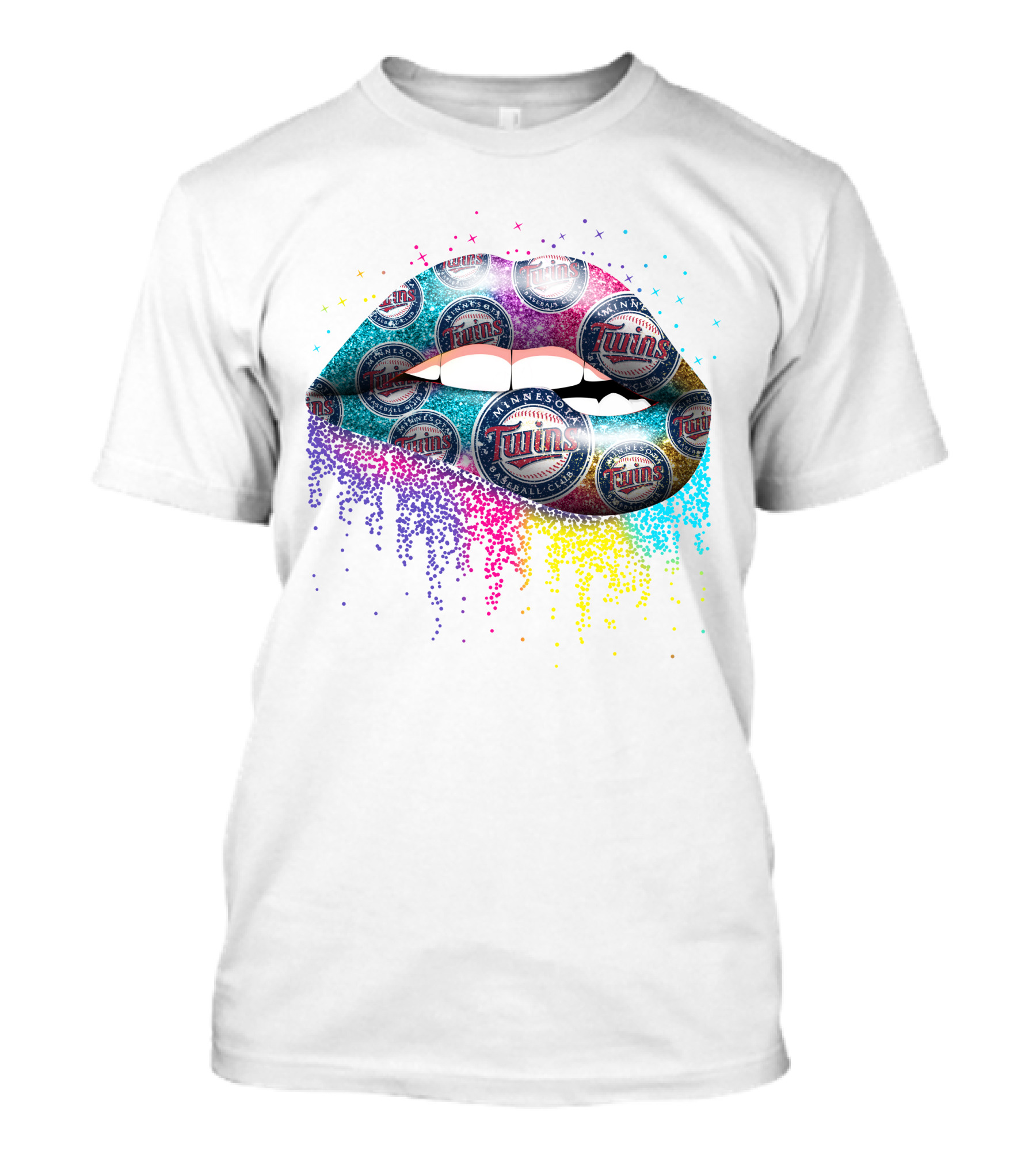 Minnesota Twins Baseball Lips Multicolor T-Shirt