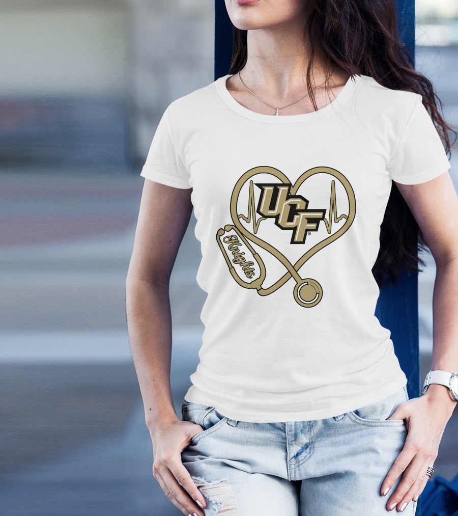 Ucf Knights Nurse Heartbeat Stethoscope T-Shirt