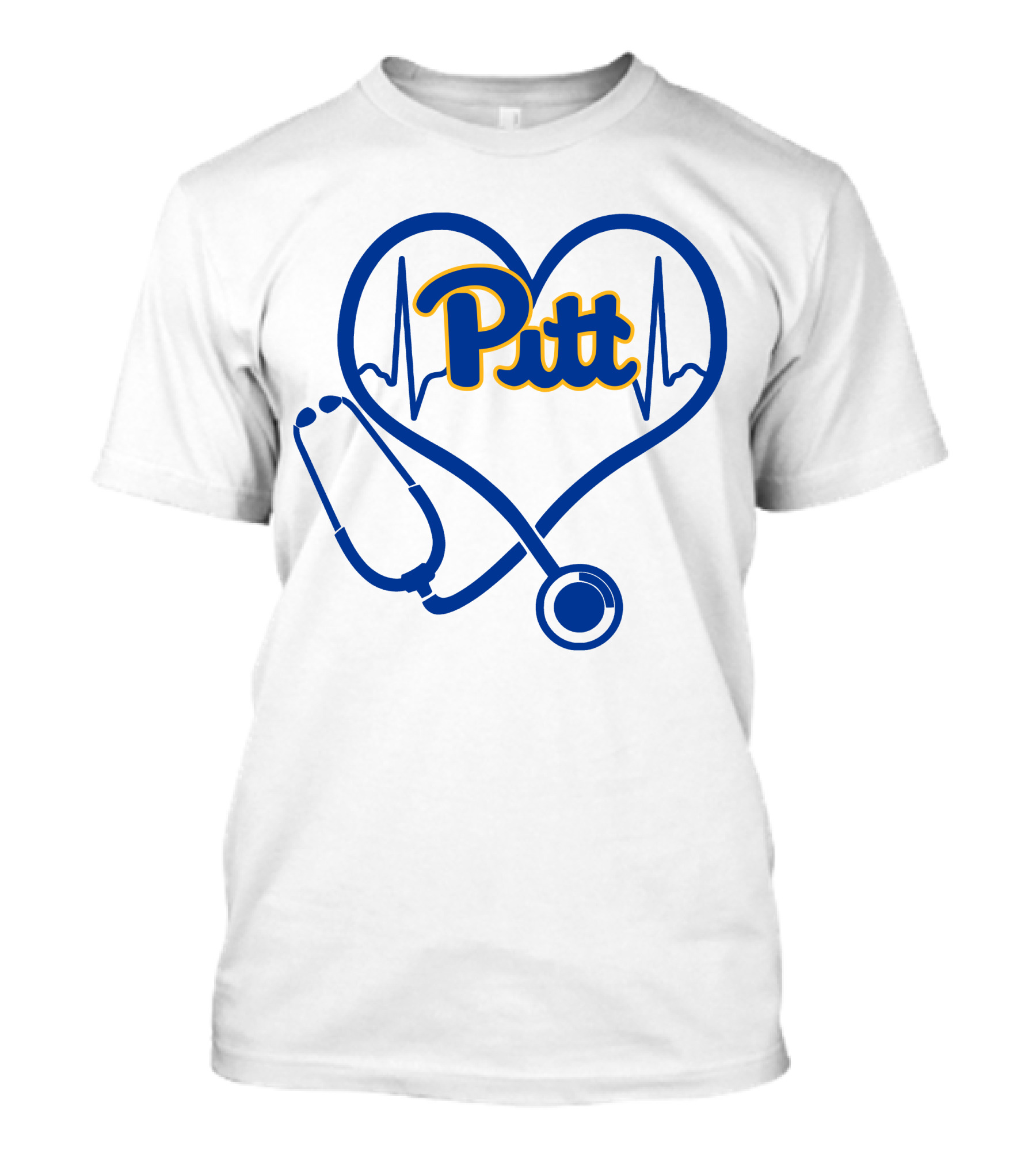 Pittsburgh Panthers Nurse Heartbeat Stethoscope Pitt T-Shirt