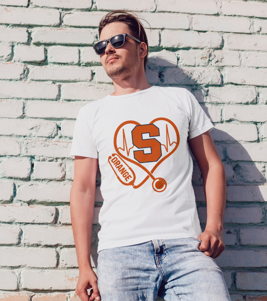 Nurse Heartbeat Syracuse Orange Stethoscope T-Shirt