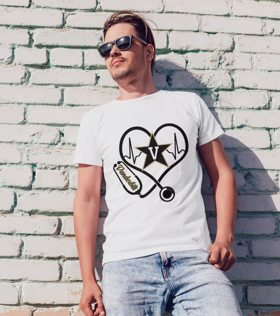 Vanderbilt Nurse Heartbeat Stethoscope Vanderbilt Commodores T-Shirt