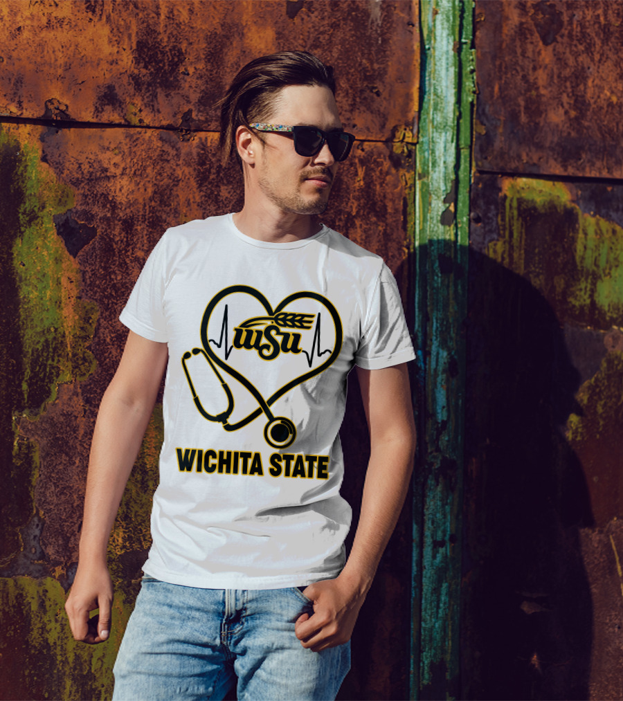 WSU Heartbeat Stethoscope Wichita State T-Shirt