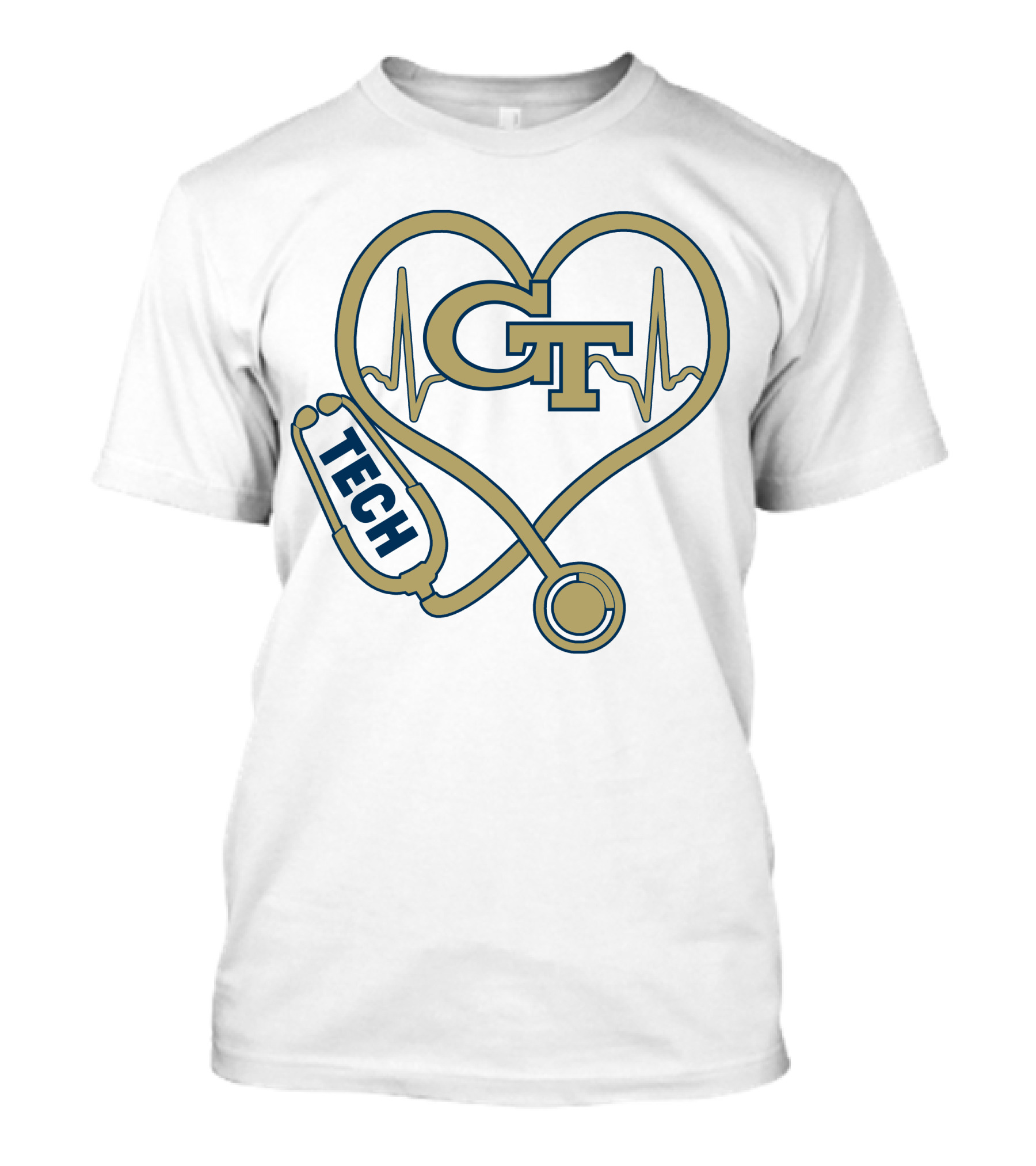 GT Heart Stethoscope Tech Nurse Love Georgia Football T-Shirt