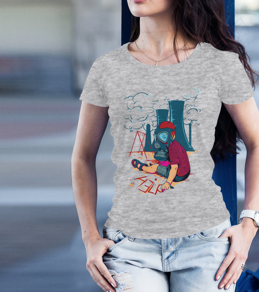 The Cry Of The Future Preschool Gas Mask Child Industrial Playground T-Shirt