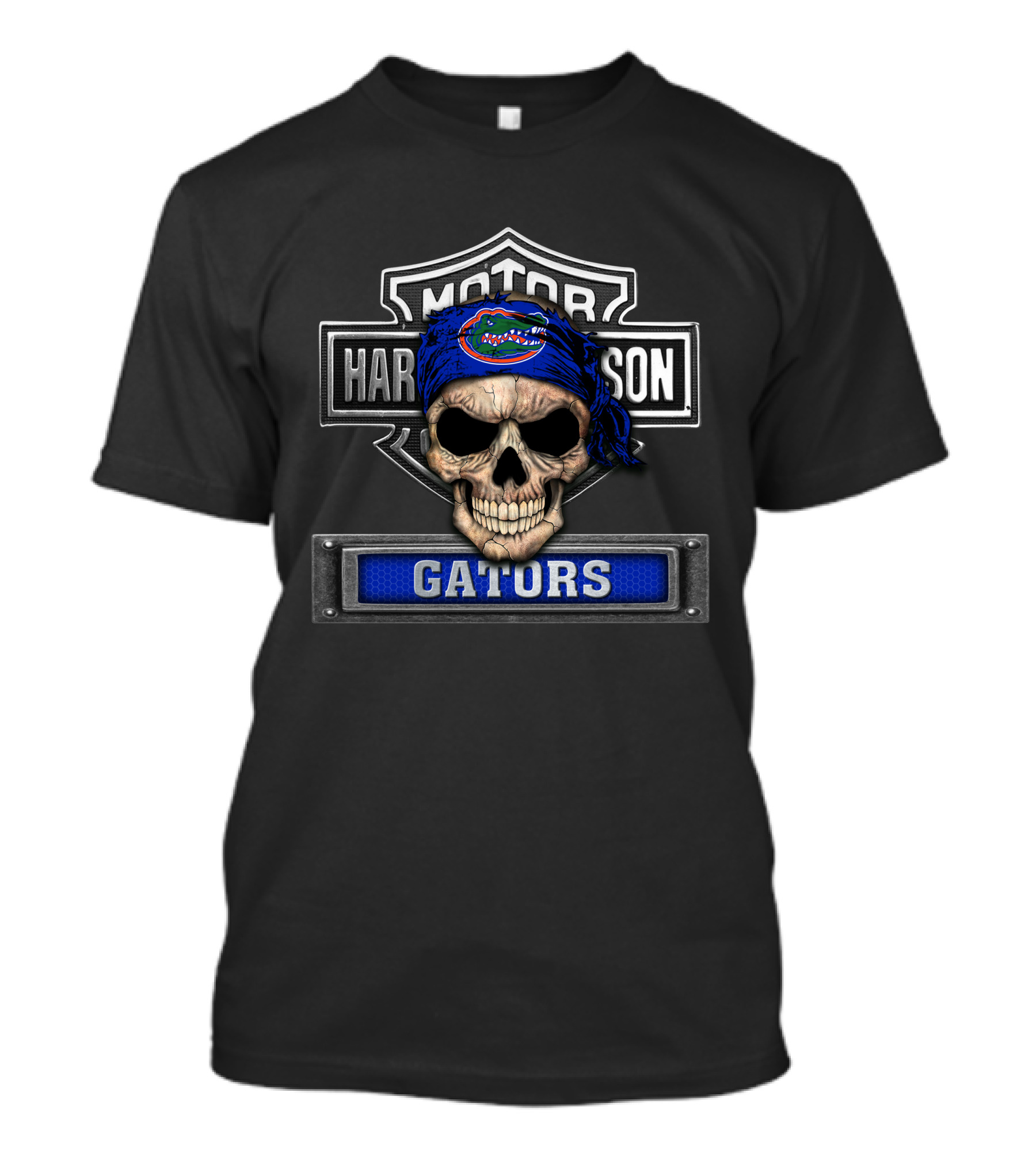 Harley Davidson Motorcycle Biker Skull Florida Gators Ncaa T-Shirt