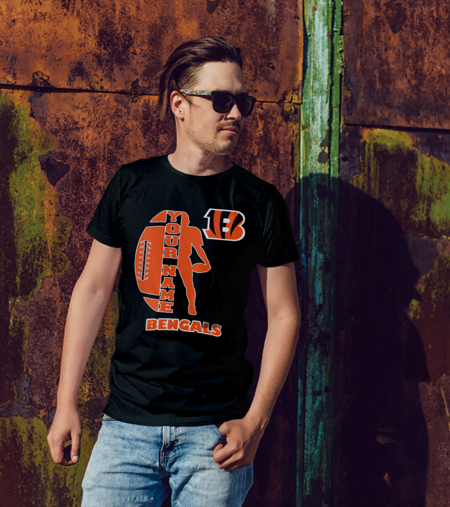 Your Name Bengals Football Silhouette B T-Shirt