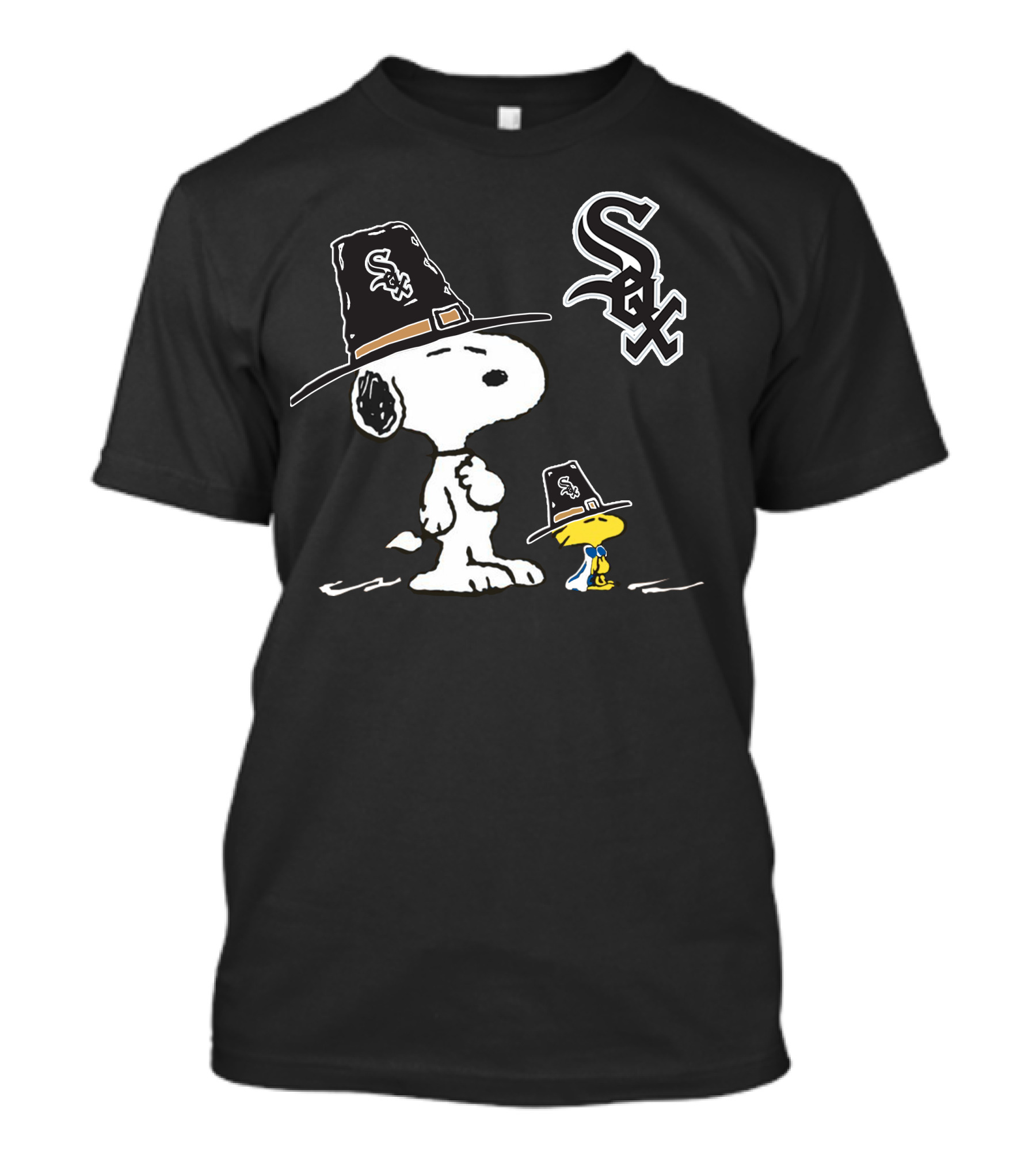 Chicago White Sox Snoopy And Woodstock Pilgrim Hats T-Shirt