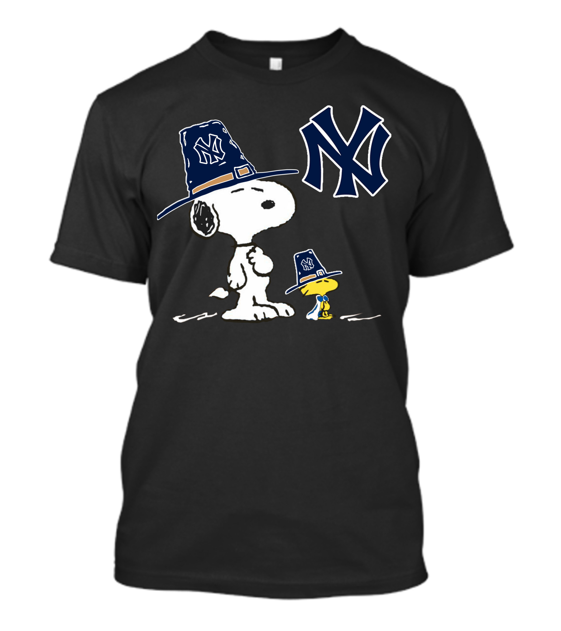 Yankees Snoopy And Woodstock Pilgrim Hats T-Shirt