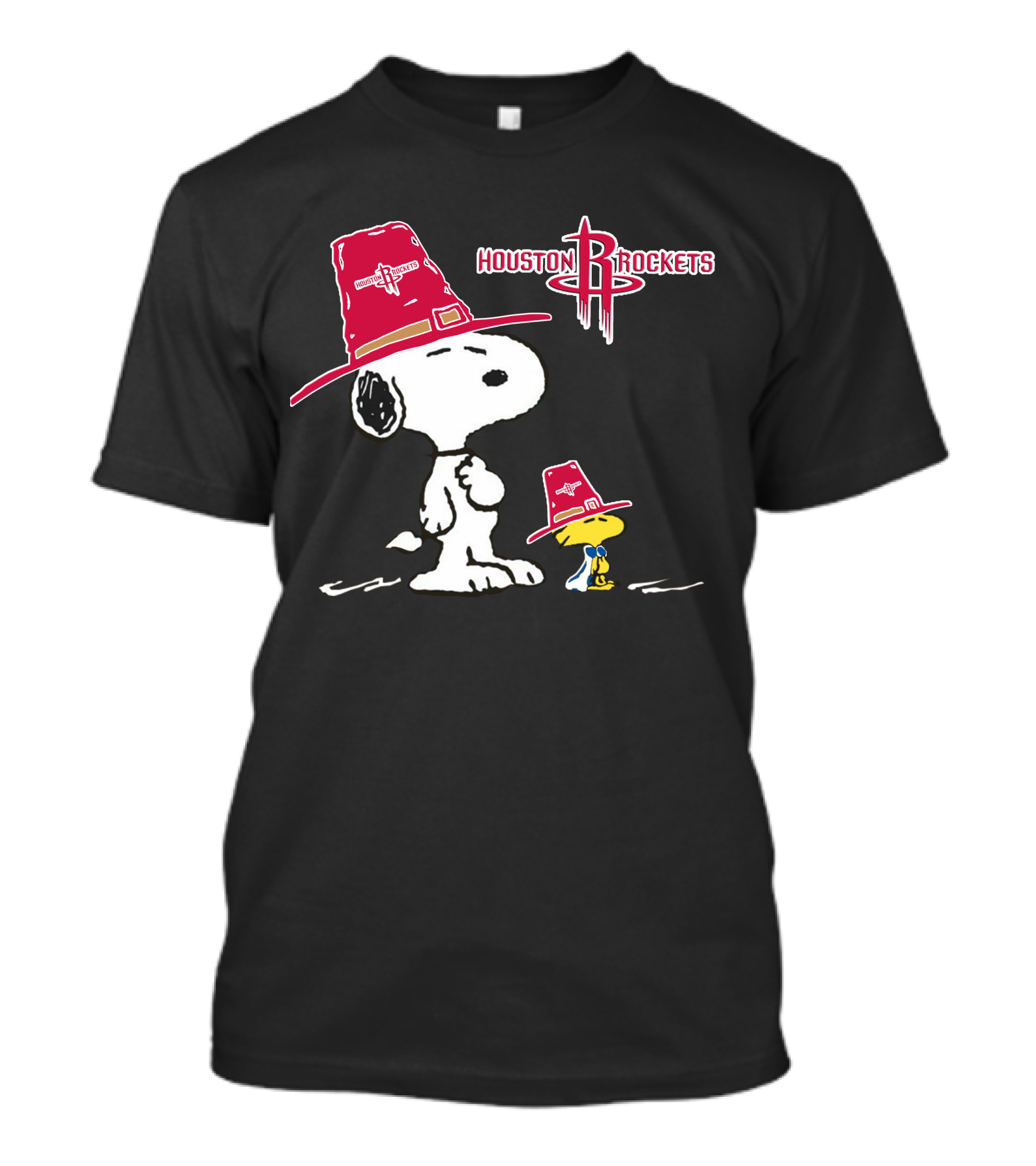 Houston Rockets Snoopy Woodstock Cowboy Hat T-Shirt