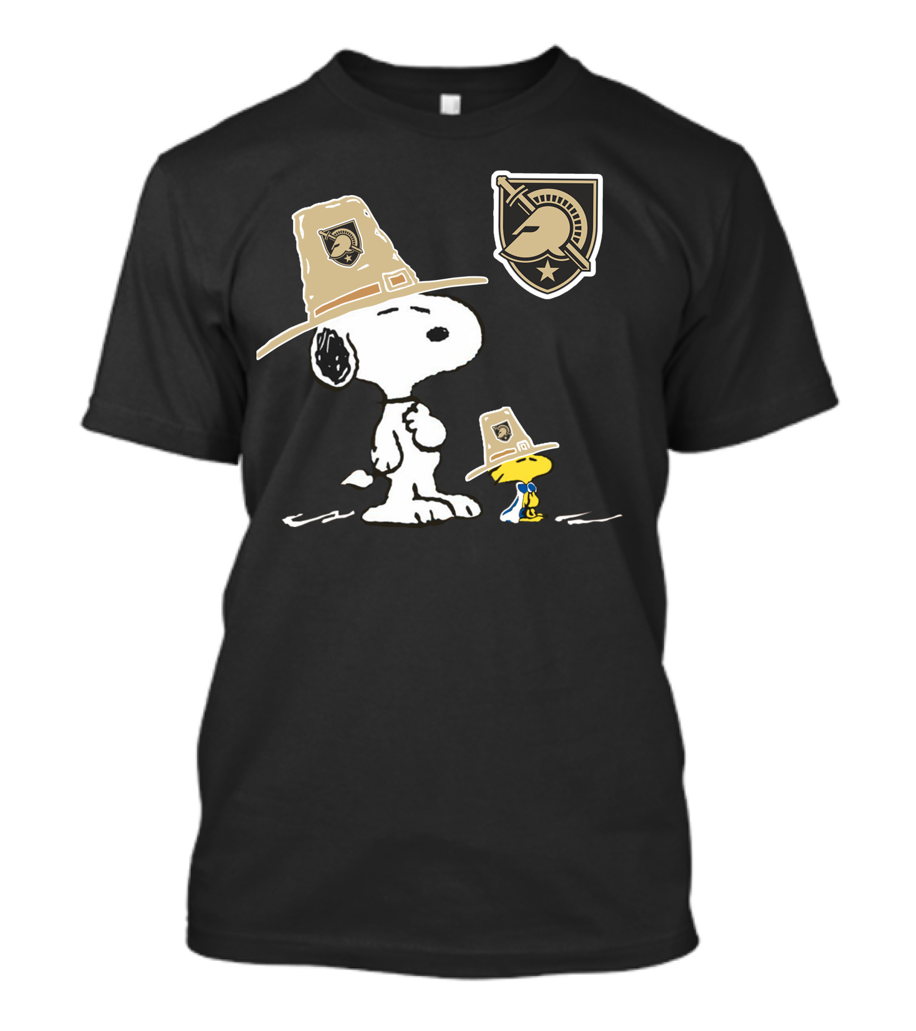 Army Black Knights Snoopy Woodstock Pilgrim Hat T-Shirt