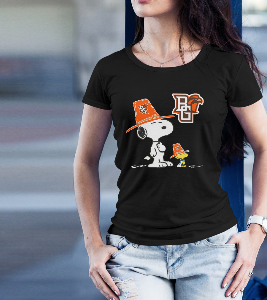 Bowling Green Falcons Snoopy Woodstock Pilgrim Hats T-Shirt